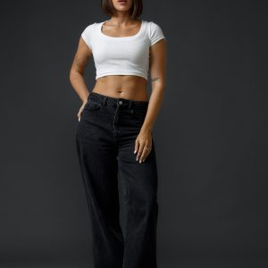 High-Rise Black Baggy jean