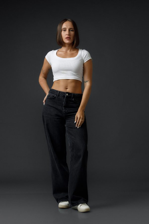 High-Rise Black Baggy jean