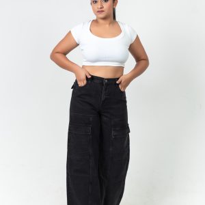 High-Waist Baggy Cargo Jean
