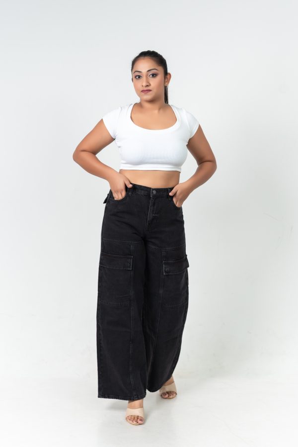 High-Waist Baggy Cargo Jean