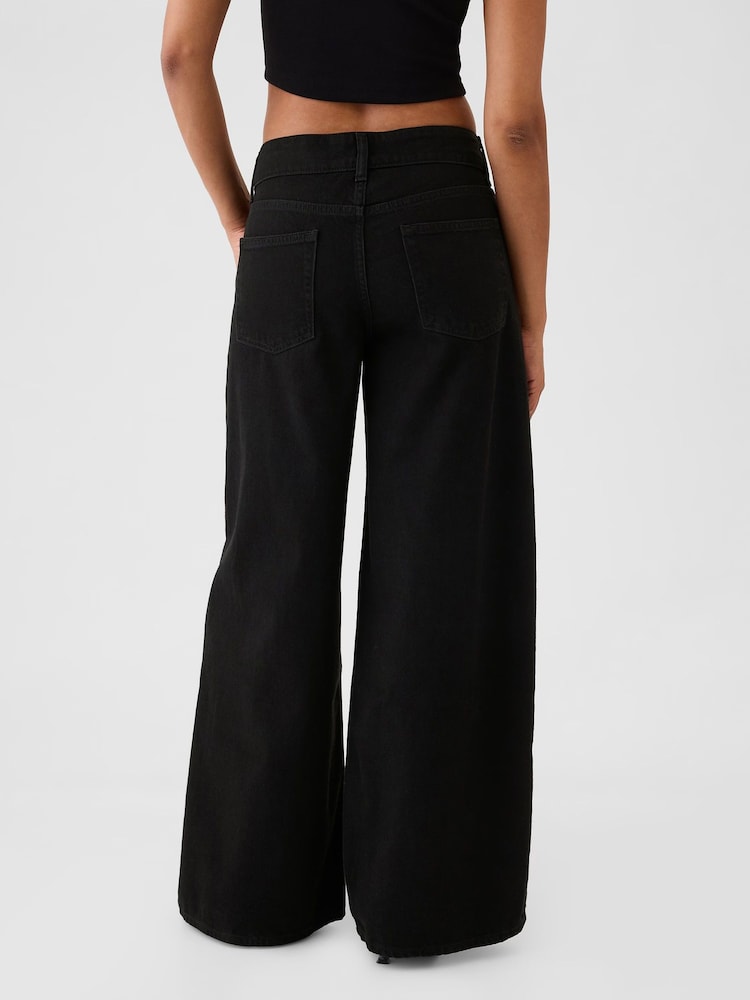 High-Rise Black Wide-Leg Jeans - Image 3