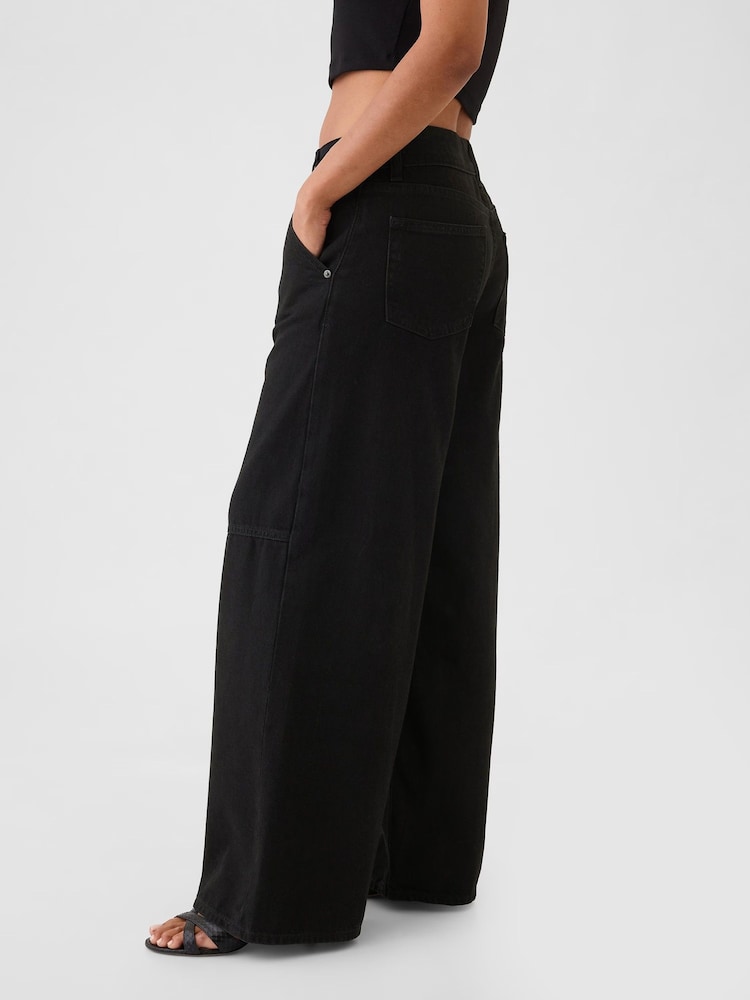 High-Rise Black Wide-Leg Jeans - Image 2