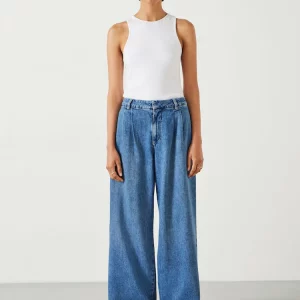 High Waisted Baggy Wide Leg Jeans-Ligh Blue